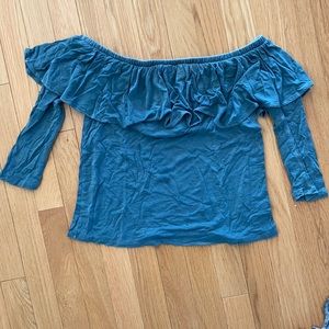 Off the shoulder 3/4 length sleeve shirt